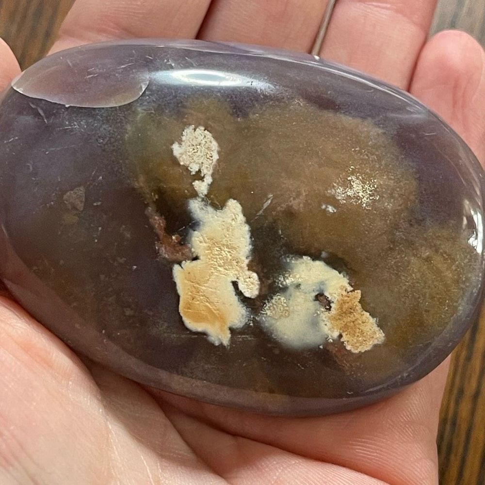 Ocean Jasper palm stone agate agatized crystal purple jelly orca moss